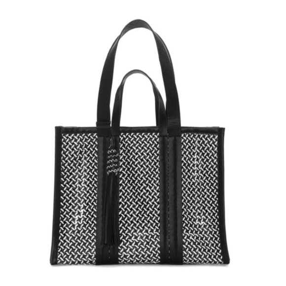 Vince Camuto Indra Woven Rattan & Leather Tote - Picture 1 of 3